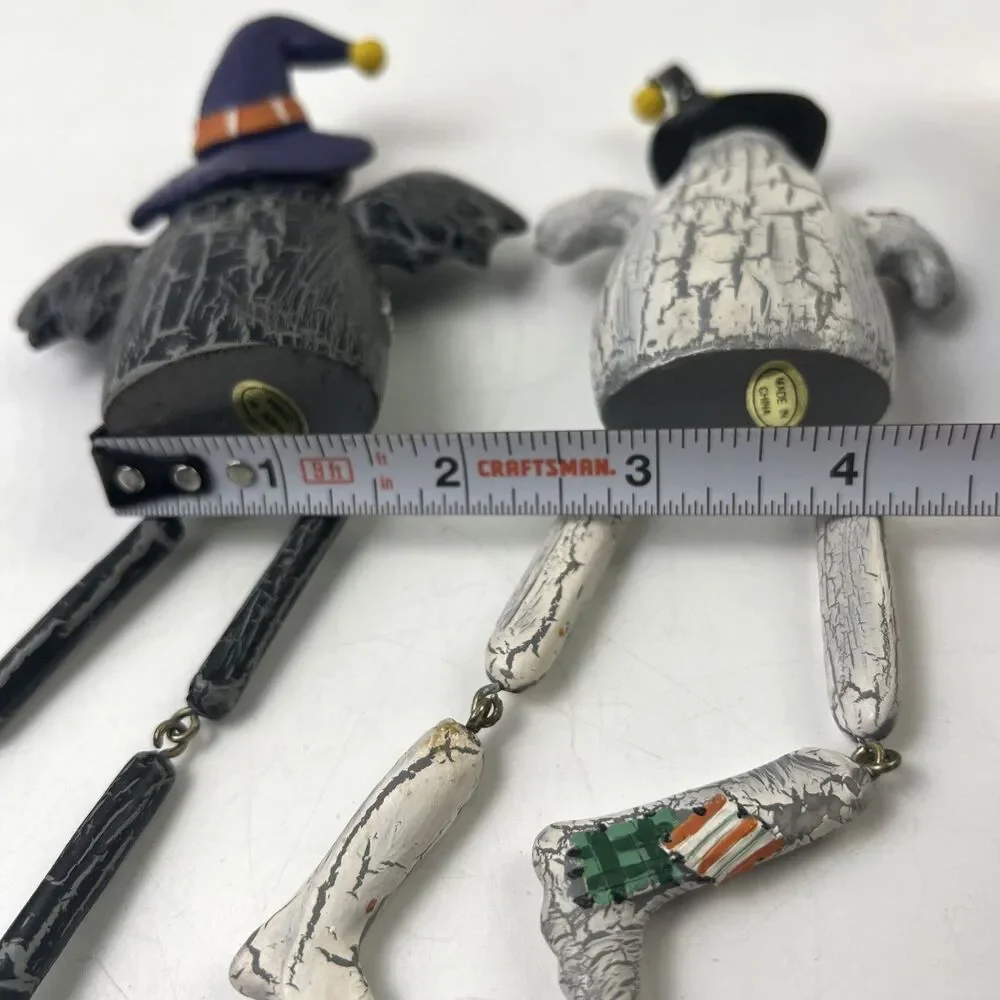 Halloween Dangle Legs Bat/Witch/Ghost Lot Of 3 Decorative Figures